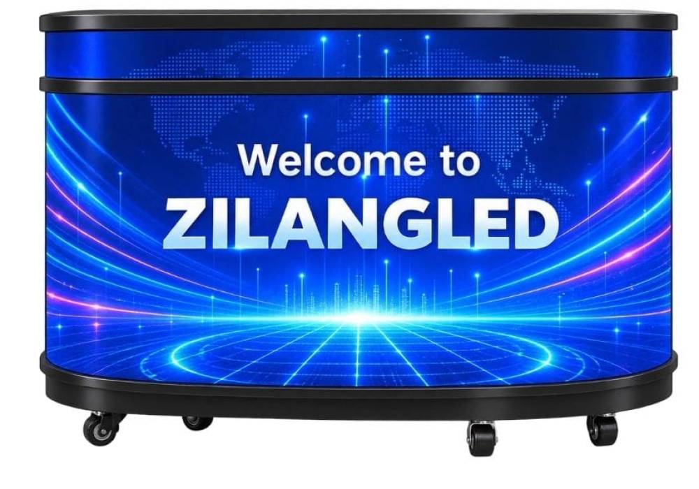 Curved LED Reception Desk